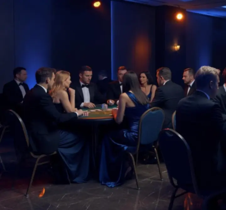 Elegancki stół kasynowy na evencie firmowym