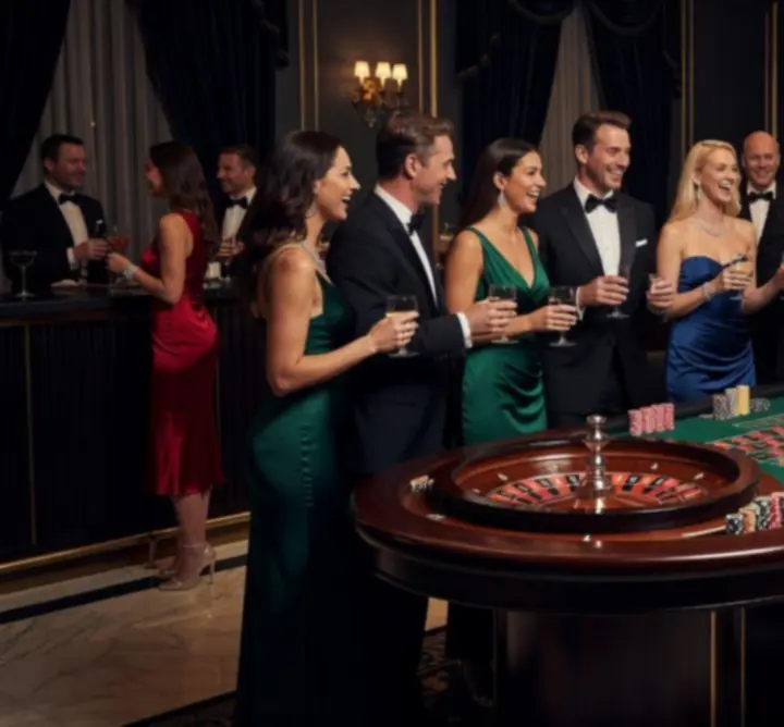 Kasyno eventowe EventSpaceLife podczas eleganckiej imprezy firmowej