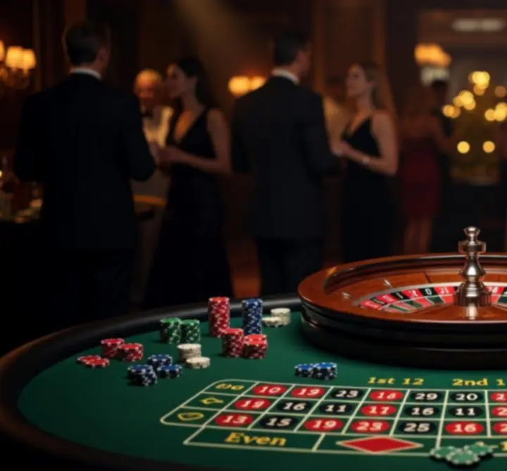 Stół ruletkowy na event kasynowy z krupierem