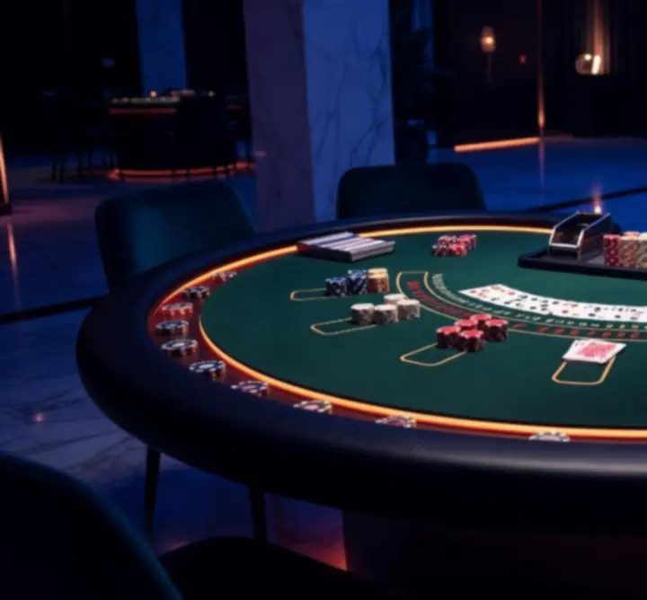 Pełnowymiarowy stół kasynowy na evencie