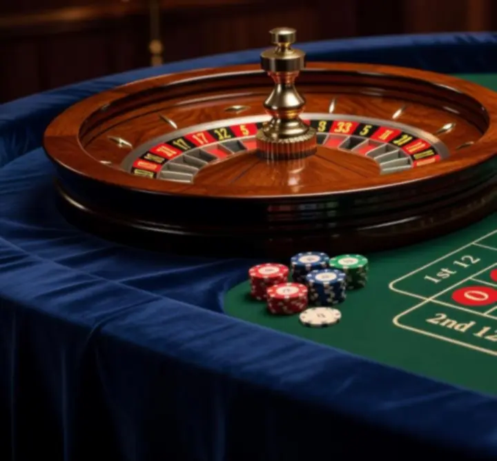 Stół ruletki przygotowany na elegancką imprezę